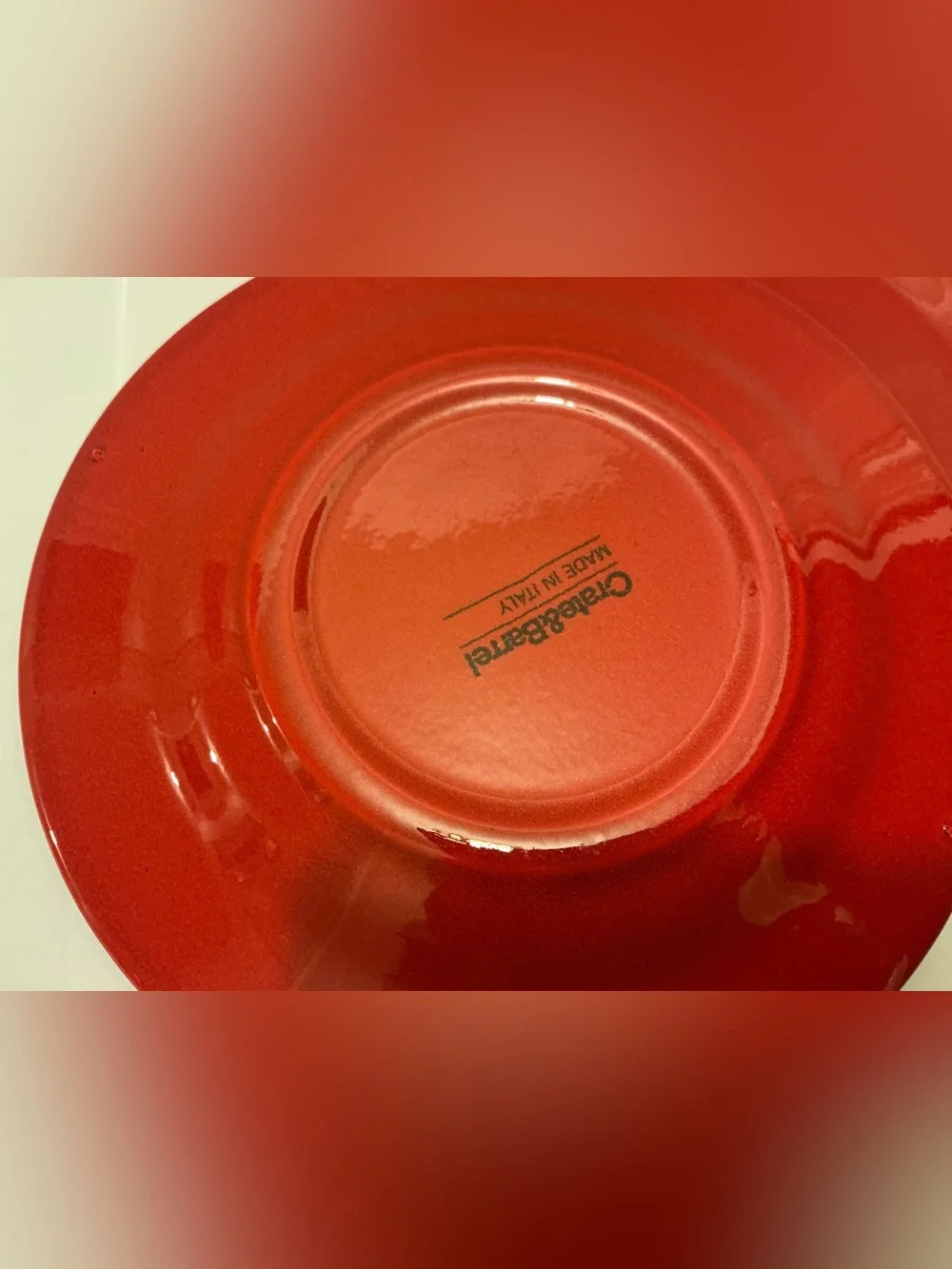 New Crate&Barrel Red Ceramic Dinner Plates - Set of 4 made in Italy